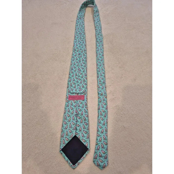 Vineyard vines Men's Wind Surfer Silk Necktie Neck Tie for shirt Green Blue - Picture 5 of 5